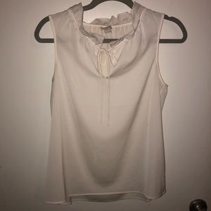 JCrew White Sleeveless Blouse